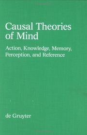 Cover of: Causal theories of mind: action, knowledge, memory, perception, and reference