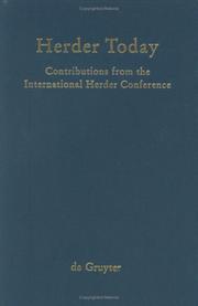 Cover of: Herder Today: Contributions from the International Herder Conference, Nov. 5-8, 1987, Stanford, California
