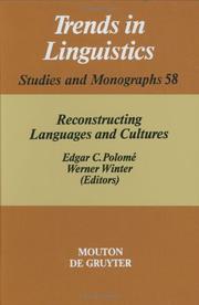 Cover of: Reconstructing languages and cultures