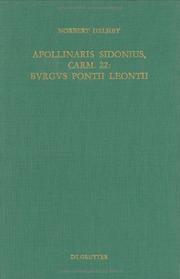 Cover of: Apollinaris Sidonius, Carm. 22: Burgus Pontii Leontii