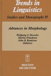 Cover of: Advances in morphology