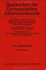 Cover of: Reallexikon Der Germanischen Altertumskunde: Germanen, Germania, Germanische Altertumskunde : Studienausgabe