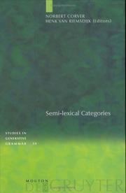 Cover of: Semi-Lexical Categories: The Function of Content Words and the Content of Function Words (Studies in Generative Grammar, 41)