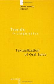 Cover of: Textualization of Oral Epics (Trends in Linguistics: Studies and Monographs, 128) (Trends in Linguistics: Studies and Monographs)
