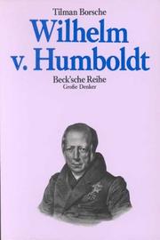 Cover of: Wilhelm von Humboldt