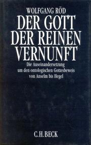Cover of: Der Gott der reinen Vernunft by Wolfgang Röd