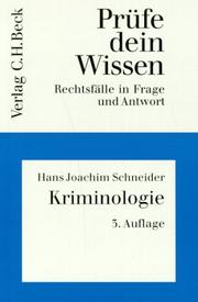 Cover of: Prüfe dein Wissen, H.20/1, Kriminologie