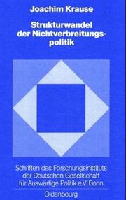Cover of: Strukturwandel der Nichtverbreitungspolitik by Krause, Joachim