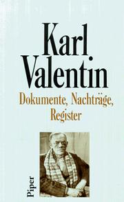 Cover of: Dokumente, Nachträge, Register
