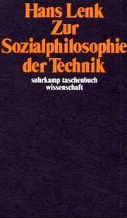 Cover of: Zur Sozialphilosophie der Technik by Hans Lenk