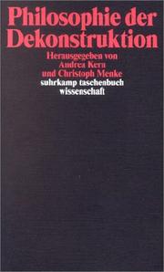Cover of: Philosophie der Dekonstruktion.