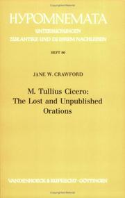 Cover of: M. Tullius Cicero: the lost and unpublished orations