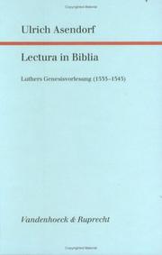 Cover of: Lectura in Biblia: Luthers Genesisvorlesung (1535-1545)