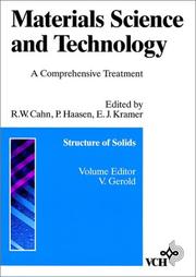 Cover of: Materials science and technology: a comprehensive treatment