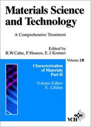 Cover of: Materials Science and Technology: A Comprehensive Treatment, Vol. 2B, Characterization of Materials, Pt. II
