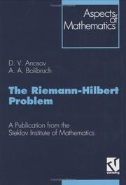 Cover of: The Riemann-Hilbert problem by D. V. Anosov