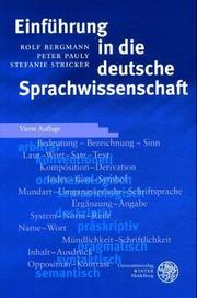 Cover of: Einführung in die deutsche Sprachwissenschaft