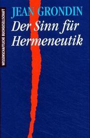 Cover of: Der Sinn für Hermeneutik