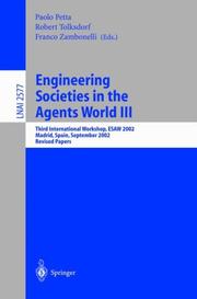 Engineering societies in the agents world III : third international workshop, ESAW 2002, Madrid, Spain, September 2002 : revised papers