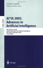 AI*IA 2003: advances in artificial intelligence : 8th Congress of the Italian Association for Artificial Intelligence, Pisa, Italy, September 23-26, 2003 : proceedings