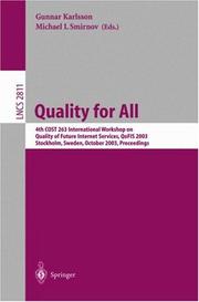 Quality for all : 4th COST 263 International Workshop on Quality of Future Internet Services, QoFIS 2003, Stockholm, Sweden, October 2003 : proceedings