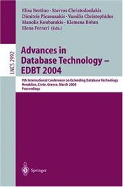 Advances in database technology-EDBT 2004 : 9th International Conference on Extending Database Technology : Hēraklion, Crete, Greece, March 14-18, 2004 : proceedings