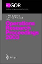 Operations research proceedings 2005 : selected papers of the annual International Conference of the German Operations Research Society (GOR), Bremen, September 7-9, 2005