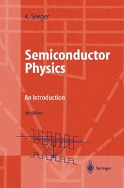 Cover of: Semiconductor physics