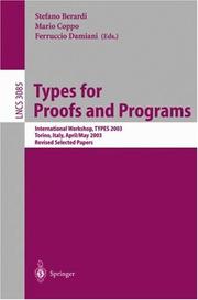 Types for proofs and programs : international workshop, TYPES 2003, Torino, Italy, April 30-May 4, 2003 : revised selected papers