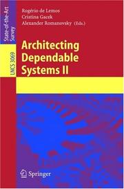 Cover of: Architecting dependable systems II