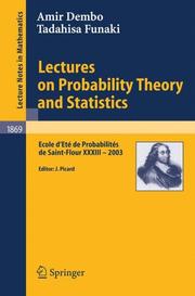 Lectures on probability theory and statistics : ecole d'ete de probabilitis de saint-flour XXXIII - 2003