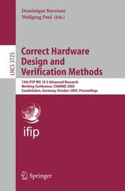 Cover of: Correct Hardware Design and Verification Methods |