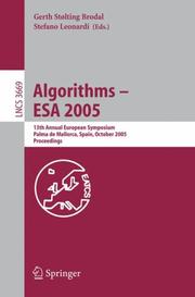 Algorithms -- ESA 2005 : 13th annual European symposium, Palma de Mallorca, Spain, October 3-6, 2005, proceedings