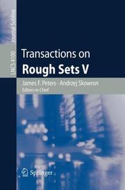 Cover of: Transactions on Rough Sets V (Lecture Notes in Computer Science)