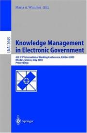 Knowledge management in electronic government : 4th IFIP international working conference, KMGov 2003, Rhodes, Greece, May 26-28, 2003 : proceedings