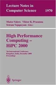 High performance computing - HiPC 2000 : 7th International Conference, Bangalore, India, December 17-20, 2000 : proceedings