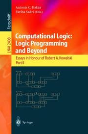 Computational logic : logic programming and beyond : essays in honour of Robert A. Kowalski