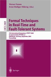 Formal techniques in real-time and fault-tolerant systems : 7th international symposium, FTRTFT 2002, co-sponsored by IFIP WG 2.2, Oldenburg, Germany, September 9-12, 2002 : proceedings