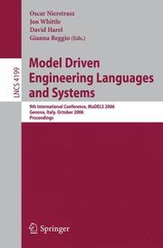 Model driven engineering languages and systems : 9th international conference, MoDELS 2006, Genova, Italy, October 1-6, 2006 ; proceedings