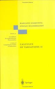 Calculus of variations by Mariano Giaquinta, Stefan Hildebrandt