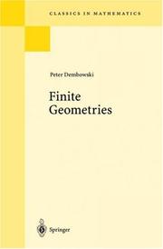 Finite geometries by Peter Dembowski