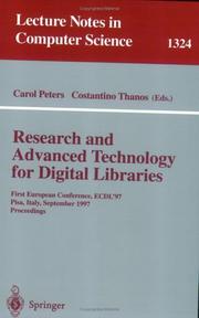 Research and advanced technology for digital libraries : First European Conference, ECDL'97 Pisa, Italy, September 1-3, 1997 proceedings