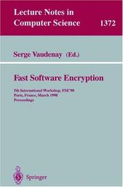 Fast software encryption : 5th international workshop, FSE '98, Paris, France, March 23-25, 1998 : proceedings