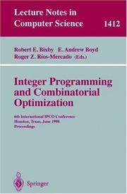 Integer programming and combinatorial optimization : 6th International IPCO Conference, Houston, Texas, June 22-24, 1998 : proceedings