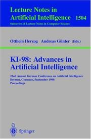 KI-98: advances in artificial intelligence : 22nd Annual German Conference on Artificial Intelligence, Bremen, Germany, September 15-17, 1998 : proceedings