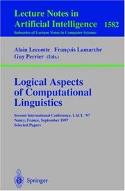 Logical aspects of computational linguistics : Second International Conference, LACL '97, Nancy, France, September 22-24, 1997 : selected papers