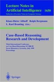 Cover of: Case-Based Reasoning Research and Development |