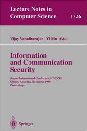 Information and communication security : second International Conference, ICICS'99, Sydney, Australia, November 9-11, 1999 : proceedings