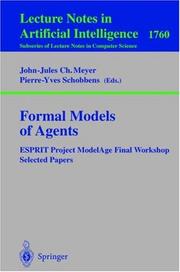 Formal models of agents : ESPRIT Project ModelAge Final Workshop, selected papers