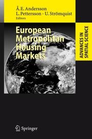 Cover of: European Metropolitan Housing Markets (Advances in Spatial Science)